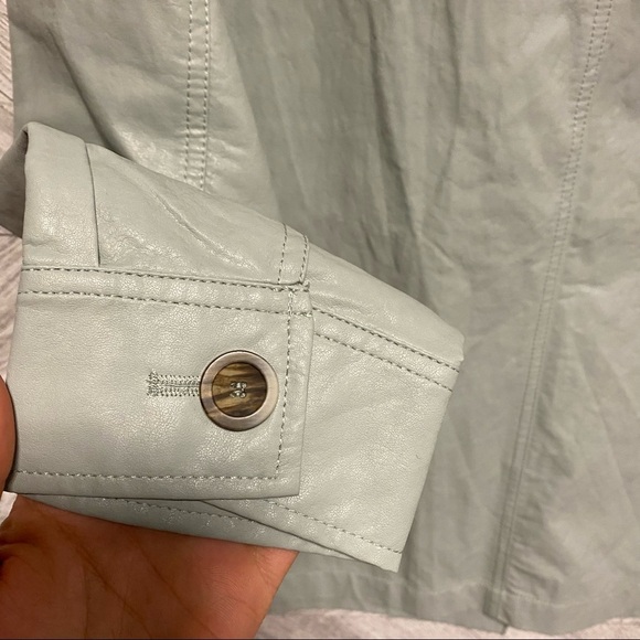 Zara | Combination Overshirt Faux Leather Jacket Sky Nlie NWT Size M - Picture 7 of 9